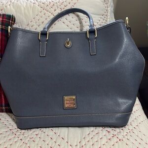 Dooney & Bourke Blue Leather Tote Bag
